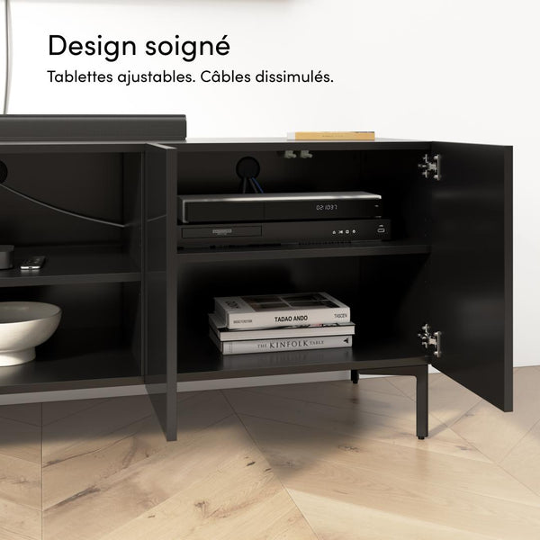 71W Modular Entertainment Center with TV Stand and Small Wall Panel