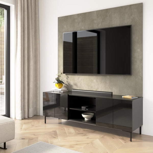 71W Modular Entertainment Center with TV Stand and Small Wall Panel