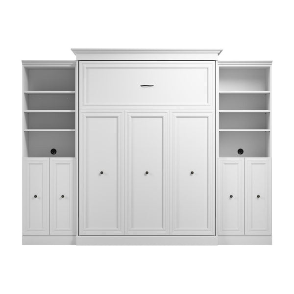 Queen Murphy Bed and 2 Closet Organizers with Doors (115W)