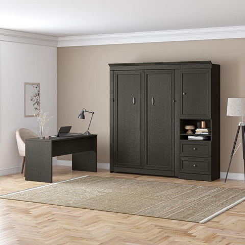 Full Murphy Bed and 1 Storage Unit with Mobile Nightstand and Desk (137”)