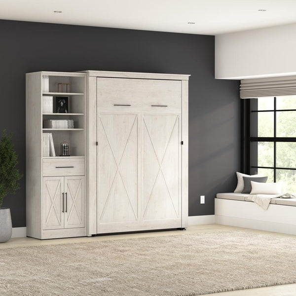 Full Murphy Bed and Closet Organizer with Drawer and Doors (88W)