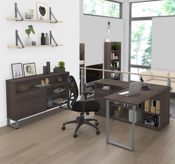 2-Piece Set including an L-Shaped Desk and a credenza