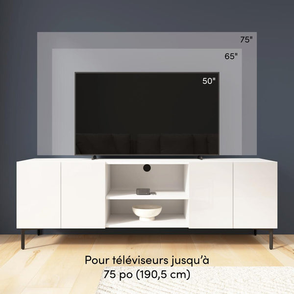 118W Modular Entertainment Center with TV Stand and Media Storage Towers