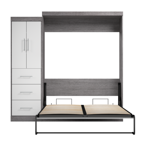 Queen Murphy Bed with Wardrobe (90W)