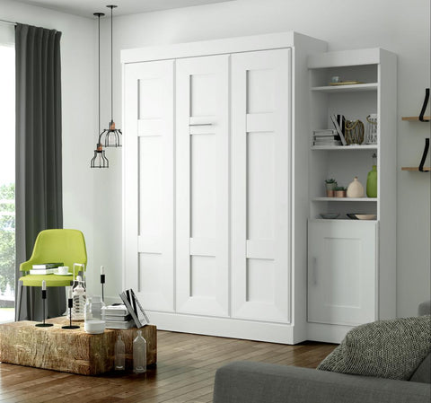 Full Murphy Bed with Mattress and Storage Unit (81W)