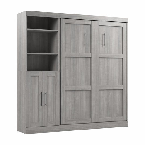 Full Murphy Bed and Closet Organizer with Doors (84W)