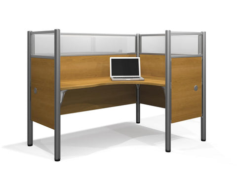 Closed Right L-Shaped Single Office Cubicle with High Privacy Panels