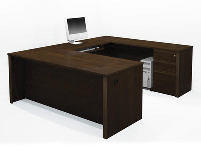 U-Shaped Executive Desk with Assembled Pedestal