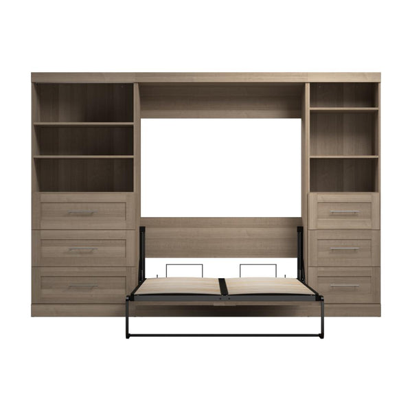 Full Murphy Bed and 2 Shelving Units with Drawers (120W)