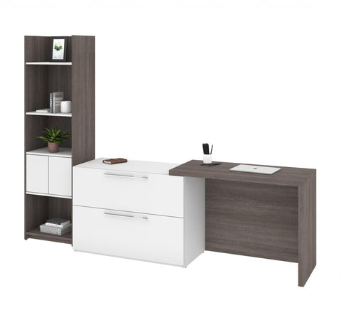 Small Sliding Desk with Shelving Unit