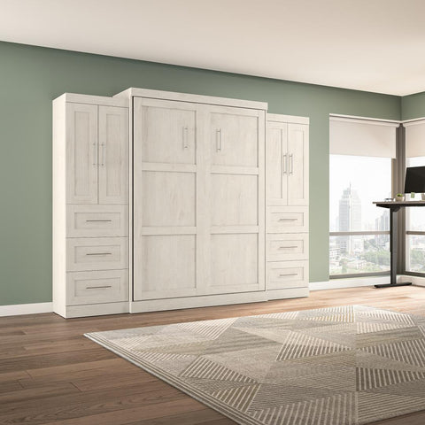 Queen Murphy Bed with Closet Storage Cabinets (115W)