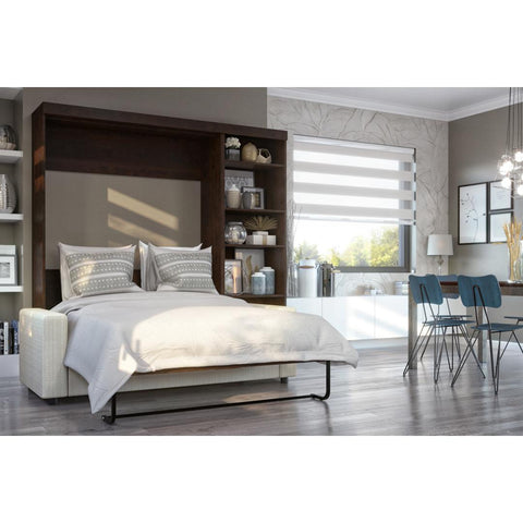 Full Murphy Bed with Sofa and Shelving Unit (90W)