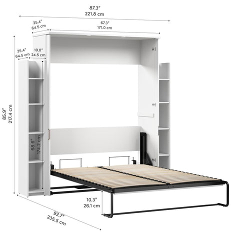 88W Queen Murphy Bed with Shelves