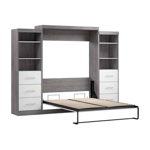 Queen Murphy Bed and 2 Closet Organizers with Drawers (115W)