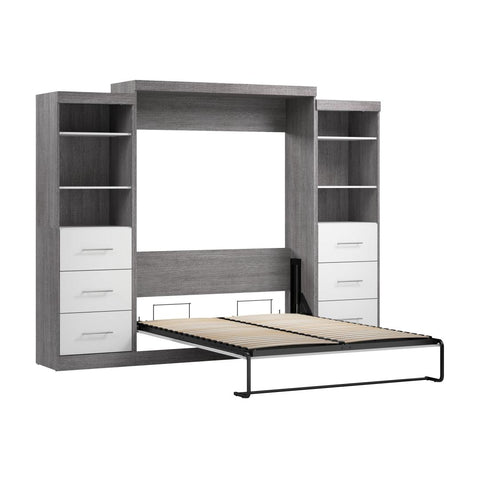 Queen Murphy Bed and 2 Closet Organizers with Drawers (115W)