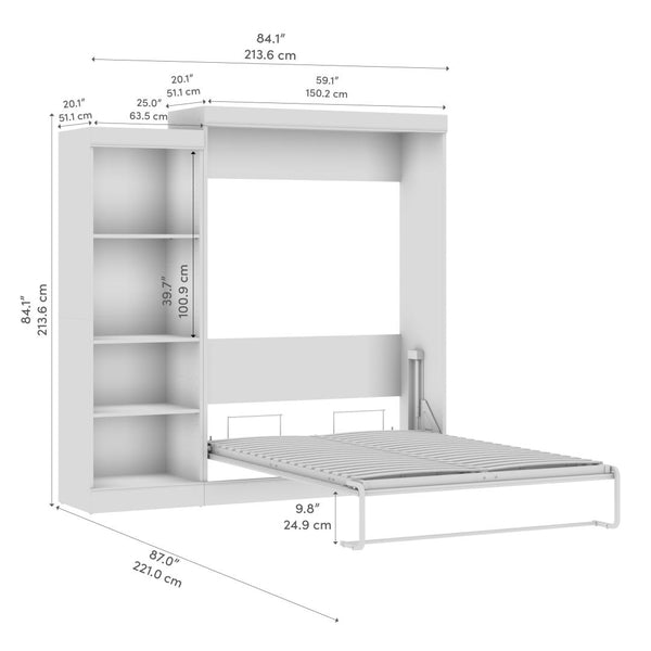 Full Murphy Bed with Closet Organizer (85W)