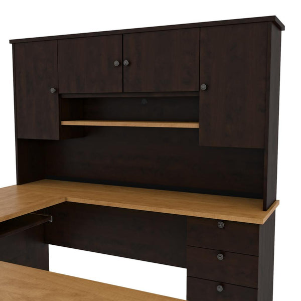 71W U or L-Shaped Executive Desk with Pedestal and Hutch