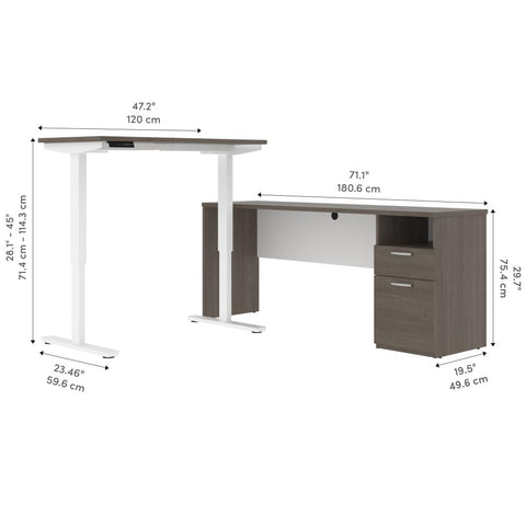 72W L-Shaped Electric Standing Desk