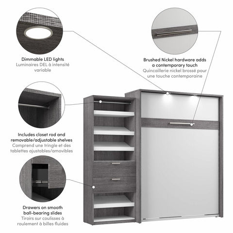 Queen Murphy Bed with Closet Organizer (95W)