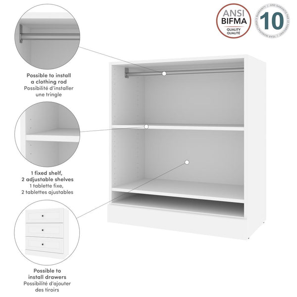 Traditional Small Closet System with Shelves, 36W x 19D