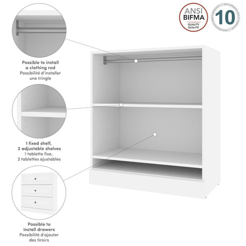 Traditional Small Closet System with Shelves, 36W x 19D