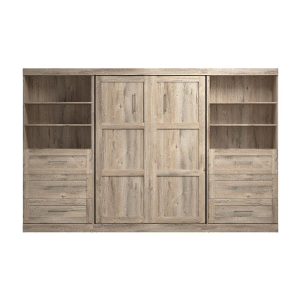 Full Murphy Bed and 2 Shelving Units with Drawers (131W)