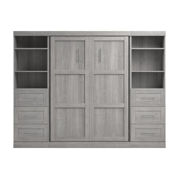 Full Murphy Bed and 2 Shelving Units with Drawers (109W)