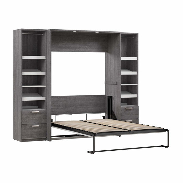 Full Murphy Bed and 2 Narrow Closet Organizers with Drawers (99W)