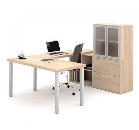 U-Shaped Executive Desk with Hutch