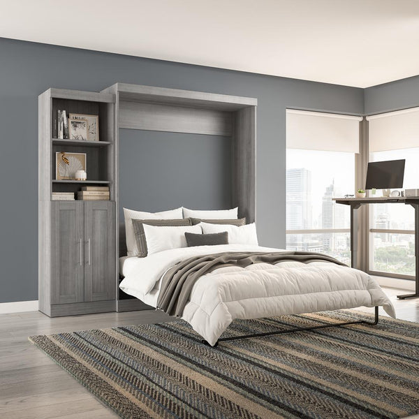 Queen Murphy Bed and Closet Organizer with Doors (90W)