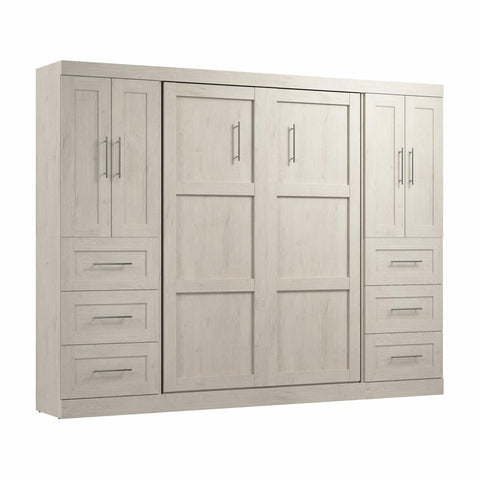 Full Murphy Bed with Closet Storage Cabinets (109W)