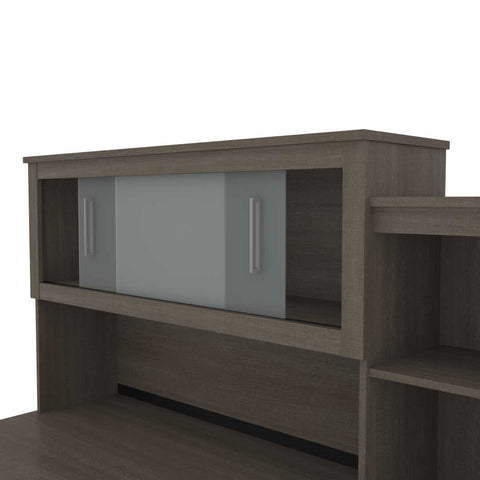65W L-Shaped Desk with Hutch