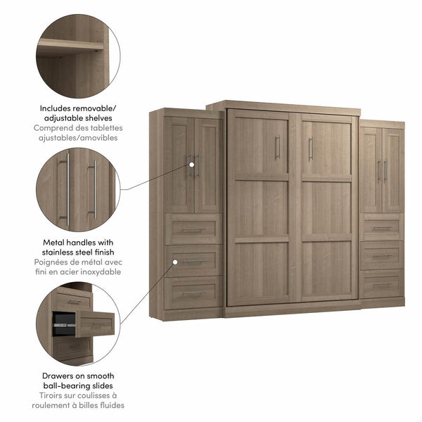 Queen Murphy Bed with Closet Storage Cabinets (115W)