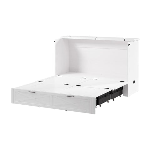 65W Queen Murphy Cabinet Bed with Pullout Drawer