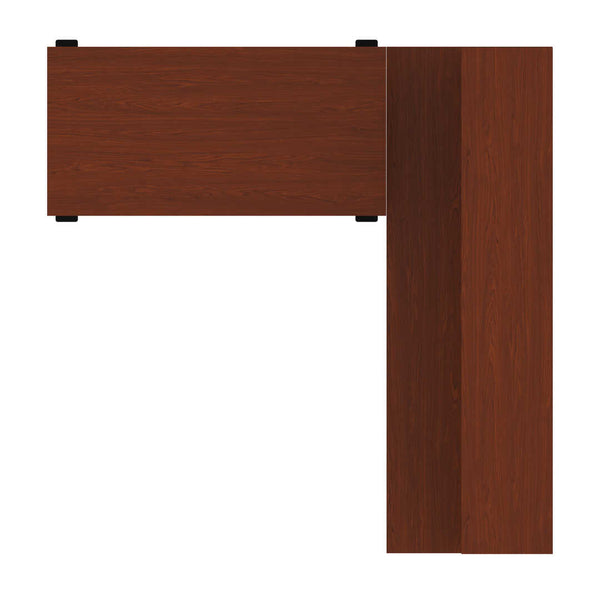 72W L-Shaped Standing Desk with Pedestal and Hutch