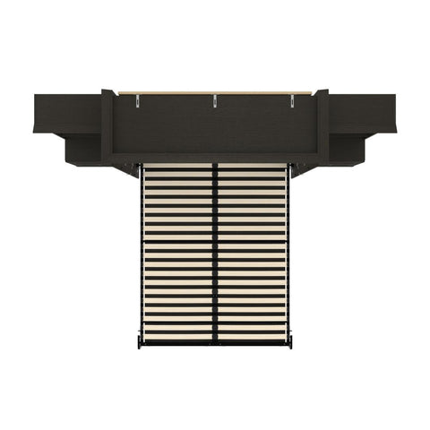 Queen Murphy Bed and Two Shelving Units with 2 Drawers (115W)