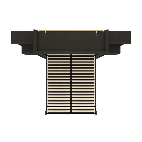 Queen Murphy Bed and Two Shelving Units with 2 Drawers (115W)