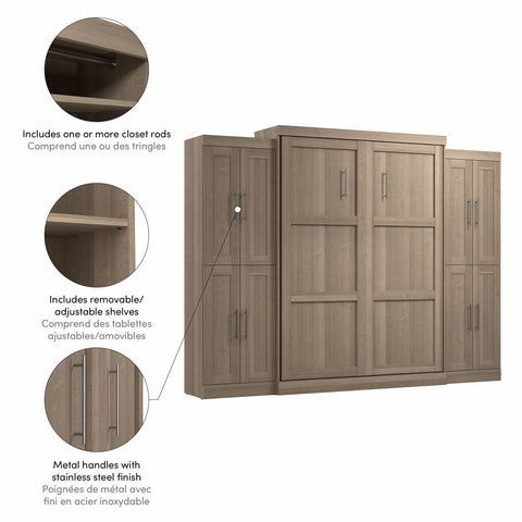 Queen Murphy Bed with Storage Cabinets (115W)