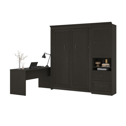 Full Murphy Bed and 1 Storage Unit with Mobile Nightstand and Desk (137”)