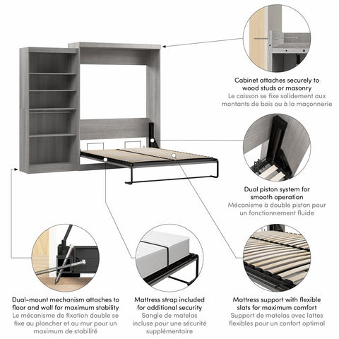 Queen Murphy Bed with Closet Organizer (101W)
