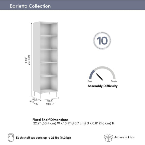 24W Modular Media Storage Tower with Shelves