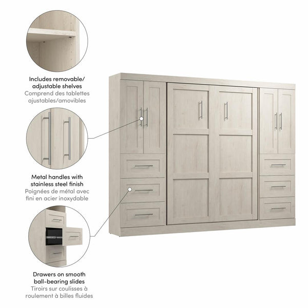 Full Murphy Bed with Closet Storage Cabinets (109W)
