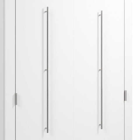 Queen Murphy Bed with Storage Cabinets and Pull-Out Shelves (126W)