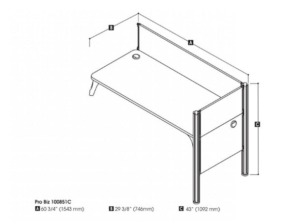 Single Add-On Section for Office Cubicles with Low Privacy Panels