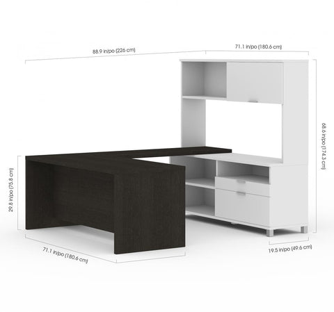 72W U-Shaped Executive Desk with Hutch