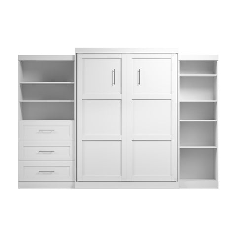 Queen Murphy Bed with Shelving and Drawers (126W)