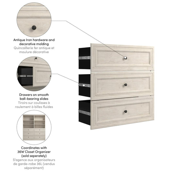 Traditional Drawers (3) Set, 36W