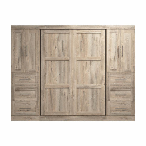 Full Murphy Bed with Closet Storage Cabinets (109W)