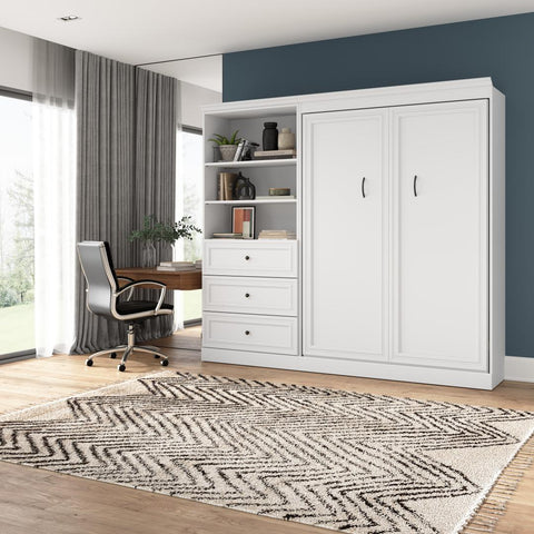Full Murphy Bed and Closet Organizer with Drawers (95W)