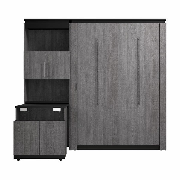 Full Murphy Bed with Storage Cabinet and Fold-Out Desk (91W)